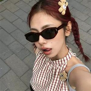 New retro cocoa mirror cat-eye summer sunshade sunglasses for women trendy hot girls vacation ins sunglasses