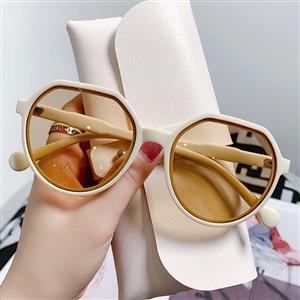 New beige jelly fashion sunglasses women's sunglasses ins trendy internet celebrity hot brown sunglasses